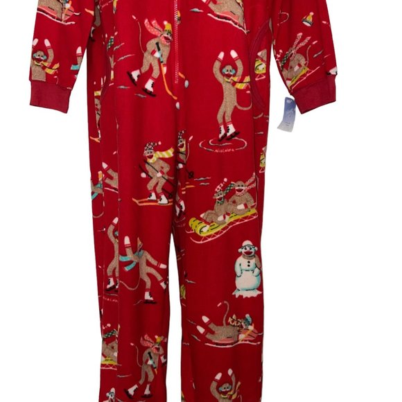 NWT Nick & Nora Sock Monkey Pajamas Womens M Footless Unionsuit PJs Costume Snow - Picture 3 of 10